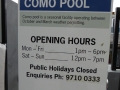 Opening hours for Como Learner's Pool on the Georges River