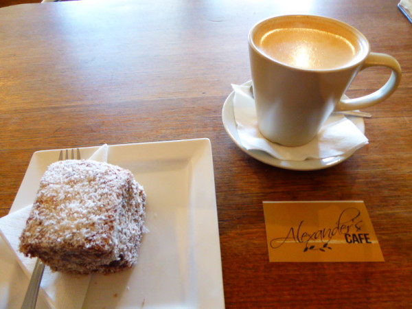 Coffee and cake in Dapto at Alexander's Café