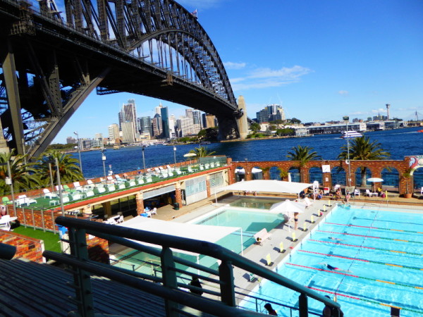 North Sydney Olympic Pool under Sydney Harbour Bridge